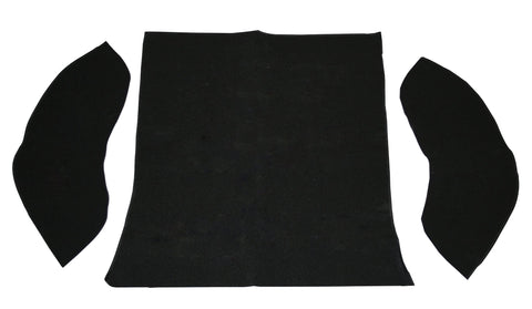 58-64 Type 1 Sedan Rear Well Carpet Kit, 3-Piece, Black