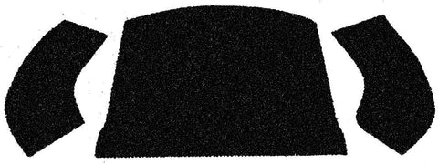 56-72 Type 1 & Super Beetle Conv. Rear Well Carpet Kit, 3-Piece, Black