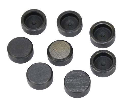 Ensure optimal performance with our hardened valve lash caps, designed to prevent mushrooming of valve stem tips under high valve spring pressure. These caps are crucial for applications using stainless steel valves in most cylinder heads. Invest in your engine's reliability with our top-quality lash caps!