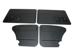 With EMPI's new Universal Door Panel Kit you only need to stock one part number for all 65-77 Type 1 sedans. The innovative design has knock-outs for early and late handle locations, also the clip holes are spaced to accommodate early and late spacing patterns for a perfect fit. The rear panels even have a knock-out for the ash tray. Constructed out of Masonite, (Not cardboard) and O.E. style vinyl for durable long life and that original look. Each kit includes front and rear, left and right panels. All EMP