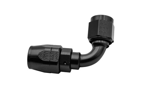 XRP -6 90º Double Swivel Hose End - Aluminum - Black