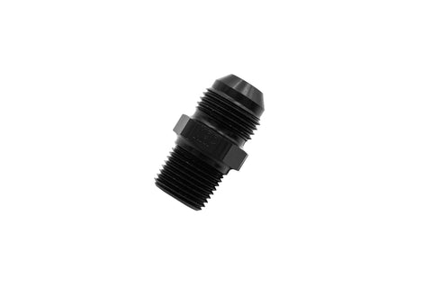 ADAPTER, -8 FLARE TO 3/8 NPT - ALUMINUM - BLACK ANODIZED
