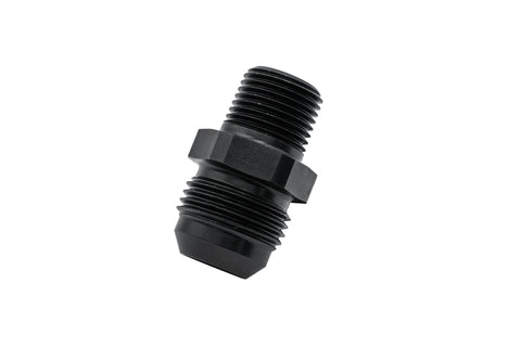 ADAPTER, -12 FLARE TO 1/2 NPT - ALUMINUM - BLACK ANODIZED