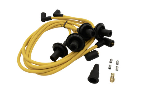 EMPI's 90° Suppressed Ignition Wires (Yellow) 8mm wire sets with superior quality boots and 90° end caps, designed for Type 1, 2, & 3 engines. Shop now at PMB.