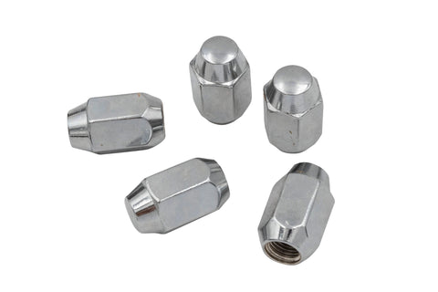 Chrome Lug Nuts, M12-1.5, Acorn 60 Degree Style (Set of 5)