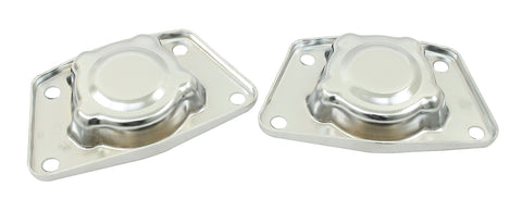 Chrome Spring Plate Caps - Swing Axle, Pair