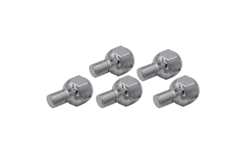 Chrome Lug Bolts - M12-1.5, 15mm Long, Set of 5, Steel Wheels
