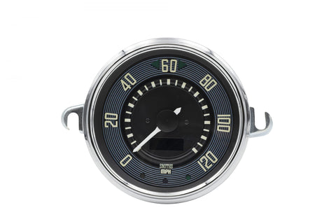 115mm 0-120 MPH Black Dial and Chrome Bezel Speedometer for Type 1