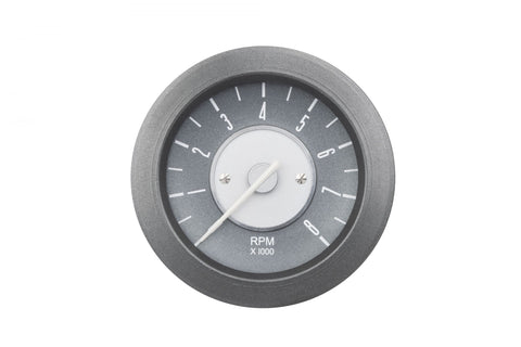 Enhance your VW Type 2 with this UK-made 86mm Digital Bay-Window Panel Tachometer! Featuring a gray dial with a silver center, it fits perfectly into the spare dashboard hole. Operating in a range of 0-8000 RPM, this tachometer is compatible with original points ignition or upgraded electronic systems for optimal performance.