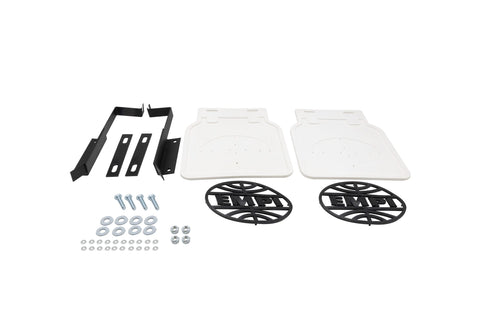 Mud Flaps, White with Black Logo, Type 2, thru 72, Pair