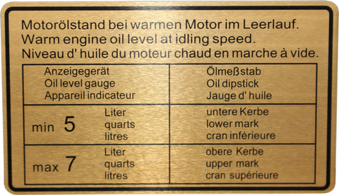 Stay on top of your Porsche 911’s maintenance with our Body Decal Oil Level! This durable decal allows for quick and easy monitoring of your oil level, helping to prevent engine issues. Perfectly designed for effortless application, it’s a must-have for any 911 enthusiast who values both style and practicality!