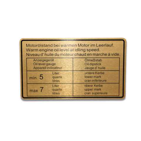 Oil Level Sticker for Porsche 911 and 914-6