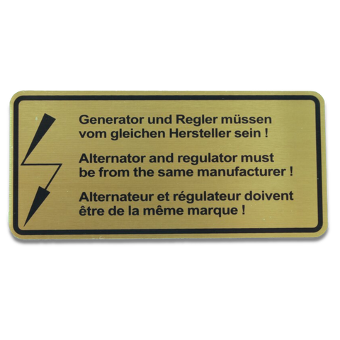 Generator Sticker for Porsche 911, 912 , and 914-6