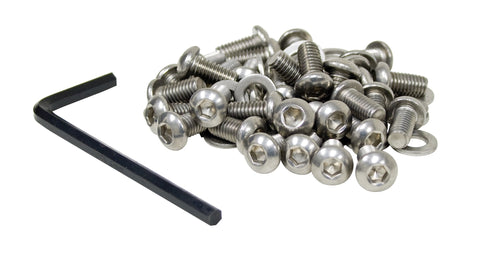 Stainless Steel Button Head Allen Shroud Screw Kit, 34 pieces