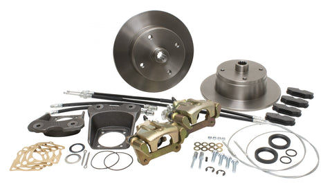 Deluxe Rear Disc Brake Kit, 4x130 with 14x1.5mm threads, I.R.S. 68-72 & Swing Axle 68, Cast Brackets