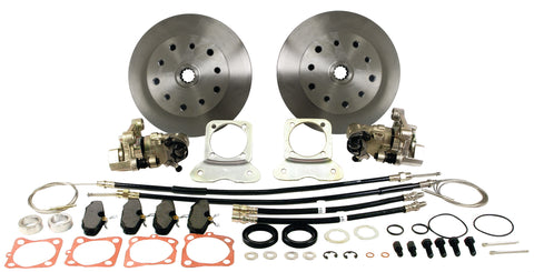 Rear Disc Brake Kit, Double-Drilled 5x130 with 14x1.5mm threads / 5x4.75" with 12mm threads I.R.S. 68-72 & Swing Axle 68