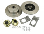 Easily convert your 1968+ VW Type 1 (excludes S/B) from drum to disc brakes with this true Bolt-On Kit. Heavy-duty cast brackets attach to stock spindles, providing enhanced braking power. Available in 4x130, 5x130, and customizable blank options. Hardware included; wheel studs sold separately. Improve safety and performance today!