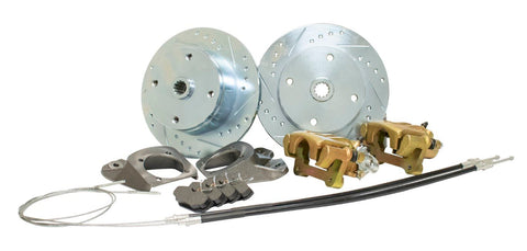 EMPI 4x130 brake kit for 1958-1967 Swing Axle Porsche/VW, featuring O.E. calipers, rotors, and hardware. Compatible with 15" wheels. Shop now at PMB.