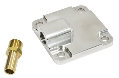 Our 8mm billet aluminum oil pump covers are crafted from robust 6061-T6 aluminum, making them ideal for full flow and stock applications. Each cover is designed for easy installation and comes with a fitting and gasket included. Upgrade your engine's oil system with quality components that ensure durability and reliability in performance.