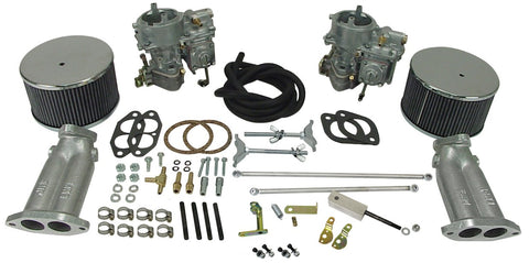 EMPI Deluxe Dual 40mmÂ Carburetor Kit with EMPI Twist Linkage, Type 1