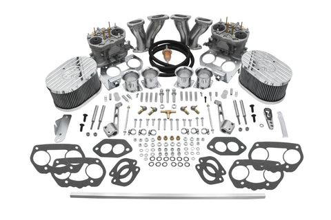 EMPI's Deluxe HPMX Carburetor Kits are the finest available. We have re-engineered them to offer many outstanding features not found in other kits. All Dual HPMX Carb Kits are run as pairs and set up for right and left sides. Fits with most stock fan shrouds with little or no modification.