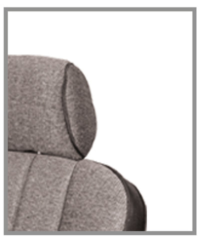 48" Rear Bench Seat with Adjustable Headrest Black Vinyl / Tweed Fabric