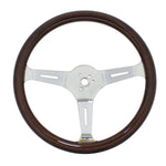 EMPI 380mm/31mm Grip Dark Classic Wood Steering Wheel Only 3" Dish with Classic 3-Bolt Hub Pattern