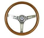 EMPI 380mm/31mm Grip Classic Wood Steering Wheel Only 3" Dish with Classic 3-Bolt Hub Pattern