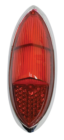 Tail Light Lens with Chrome Ring, Ghia 60-69, 100% Red, Each