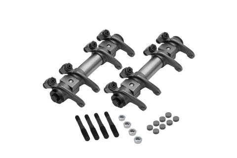 Achieve peak performance with the BUGPACK Racing 1.25 Ratio Rocker Arm Kit. Featuring forged Chromoly rockers with bronze bushings and precision USA-made adjusting screws, this kit is designed for serious racers. It comes complete with Chromoly rocker studs and lash caps, making it the ideal choice for those looking to enhance their engine's performance and reliability on the track.