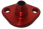 EMPI's JayCee AN8 fuel pump block off, red, one-piece design for improved airflow and engine efficiency in your Porsche. Shop now at PMB Performance.