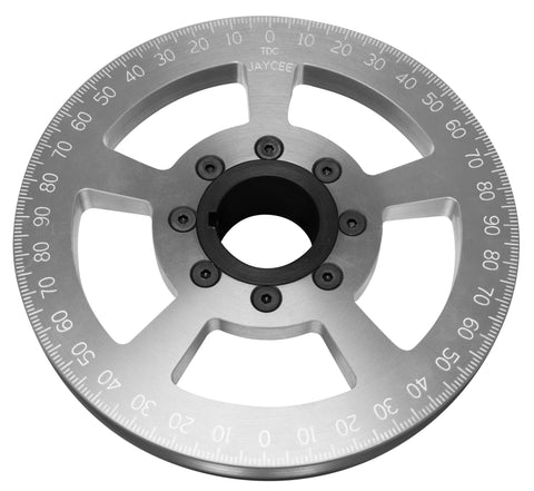 Enhance your engine with our two-piece billet 7" pulley, made from durable 6061 T-6 aluminum and bolted to a steel hub for added strength. Stock-style threads reduce crankcase blow-by, while the belt groove ensures proper alignment. Finished with remachined 360-degree timing marks. Compatible with a 9.5 x 905 belt for optimal performance.