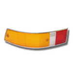 Upgrade to Our Left Euro Style Red and Amber Tail Light w/ Chrome Trim for Porsche 911 (1969-71)! Precision-molded to OE dimensions for guaranteed fitment, this tail light lens replacement instantly improves appearance and resale value. Features a high-quality, UV and scratch-resistant crystal-clear lens, accurate OE color reproduction, and a tight leak-proof fit. Comes with a 24-month unlimited mileage warranty. Replaces 911 631 923 03.