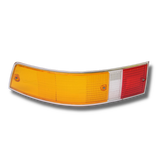 Upgrade to Our Left Euro Style Red and Amber Tail Light w/ Chrome Trim for Porsche 911 (1969-71)! Precision-molded to OE dimensions for guaranteed fitment, this tail light lens replacement instantly improves appearance and resale value. Features a high-quality, UV and scratch-resistant crystal-clear lens, accurate OE color reproduction, and a tight leak-proof fit. Comes with a 24-month unlimited mileage warranty. Replaces 911 631 923 03.