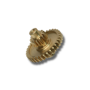 Sunroof Drive Gear for Porsche 944, 924S, and 968 (1985-95) If you've owned your transaxle Porsche for a few years, you've probably either heard of or experienced the sunroof gear failure. The OEM sunroof gears are made of a soft plastic, and they wear off of break the teeth constantly, causing your roof to raise unevenly or not at all. URO Parts Premium has designed a solution. These gears are made of CNC machined brass, and won't shear like the OEM part. Note these gears only fit the 85.5+ cars with the u