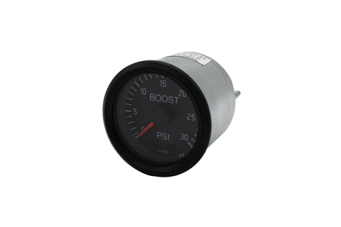 Track boost levels with precision using this Cockpit Series Boost Gauge. Featuring a sleek black face, white numerals, and a red pointer, it offers a clear display of 0-30 PSI. Includes all necessary hardware for easy installation, making it perfect for performance enthusiasts. Upgrade your dashboard today!