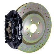 When it comes to bigger brakes, Brembo is the household name. This kit comes with a pair of GT 4-Piston, calipers that are loaded with FM1000 pads set up for street/performance use. You'll also get a pair of massive (323mm x 28mm) Cross Drilled, rotors, all of the brake lines and  mounting hardware. 