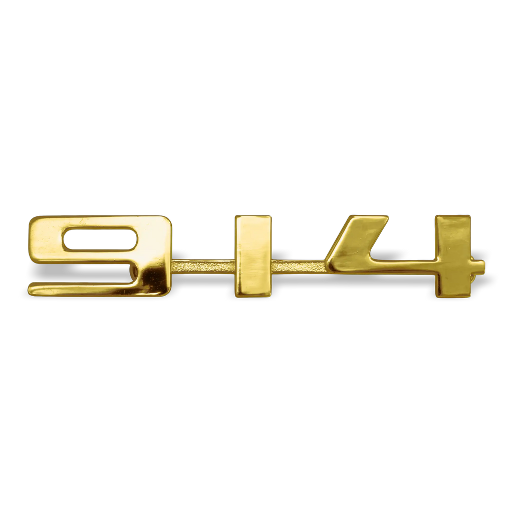 914Rubber Gold Metal 914 Emblem with Hardware for Porsche 914Rubber Gold Metal 914 Emblem with Hardware for Porsche