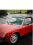 914Rubber satin finish center caps for 4-lug 914 Fuchs alloy wheels. OEM-style look, easy installation, and durable for your Porsche 914 restoration. Set of 4.
