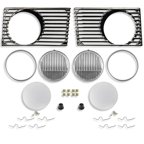 TN1-2 Fog Light Kit with Chrome Grilles for Porsche 914